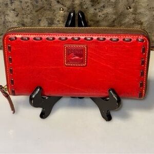Dooney & Bourke vintage Florentine zip around wallet in red